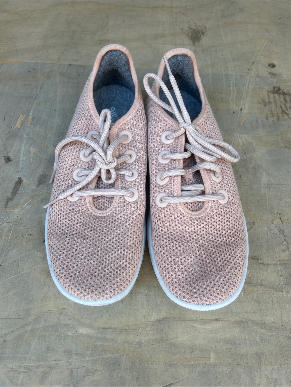 allbirds Women's Pale Pink Knit Lace-Up Sneakers